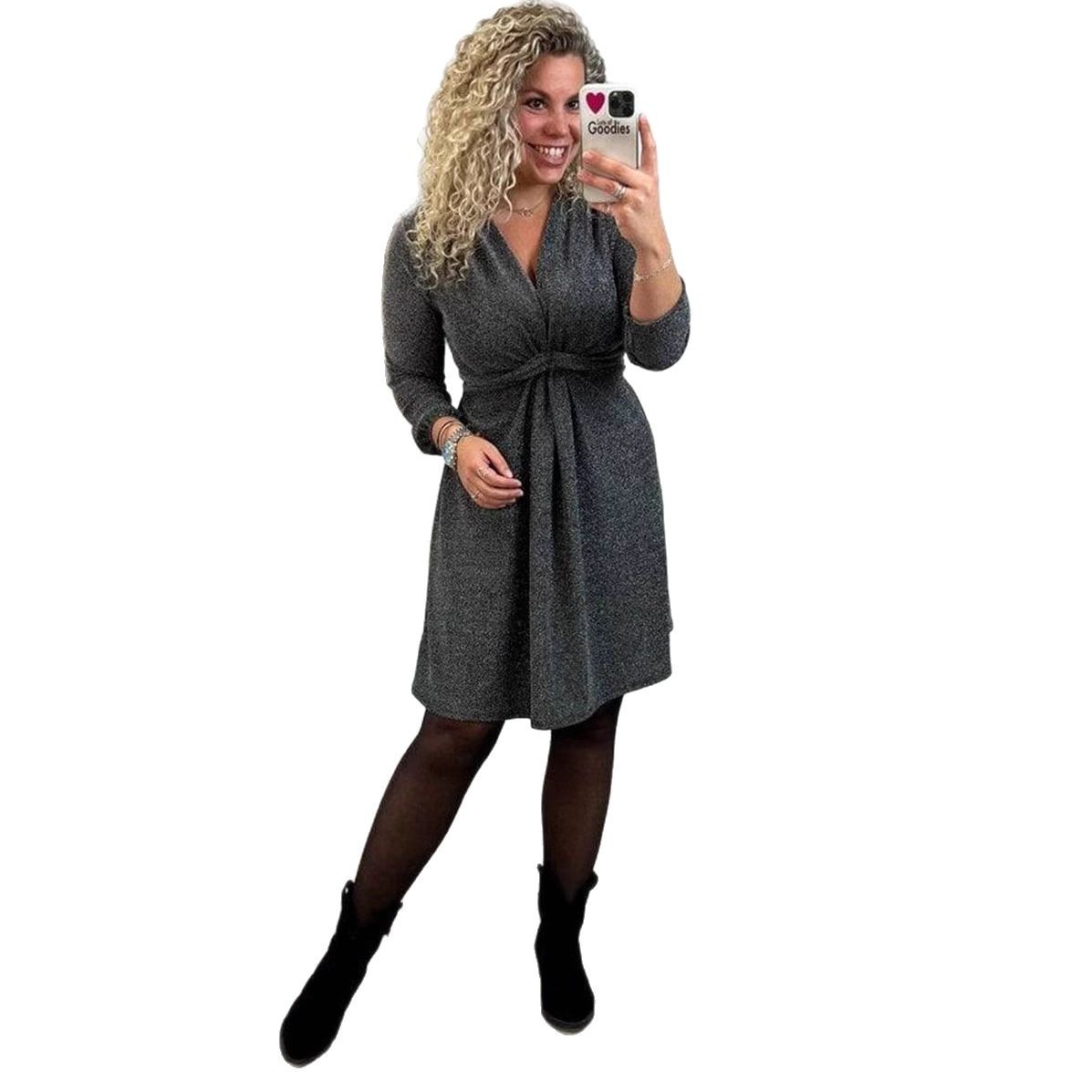 V Neck Long Sleeve Bodycon Dress Sexy Fit Autumn Winter Style Perfect for Parties and Events Wholesale Available