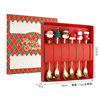 Cross-Border Christmas Spoon and Fork Stainless Steel Tableware Santa Tree Dessert Spoon Cartoon Creative Christmas Gift Set