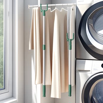 Balcony Clothes Drying Rod for Home Use, a Retractable Stainless Steel Integrated Clothes Drying Rod