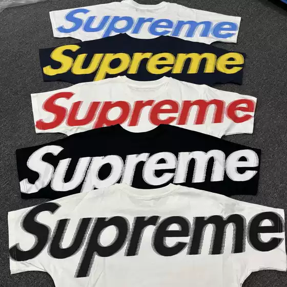 Cross-Border Fashion Trend Supreme Letter Screen-Printed Box Round-Neck Short-Sleeve Unisex Loose Casual Pure Cotton T-Shirt