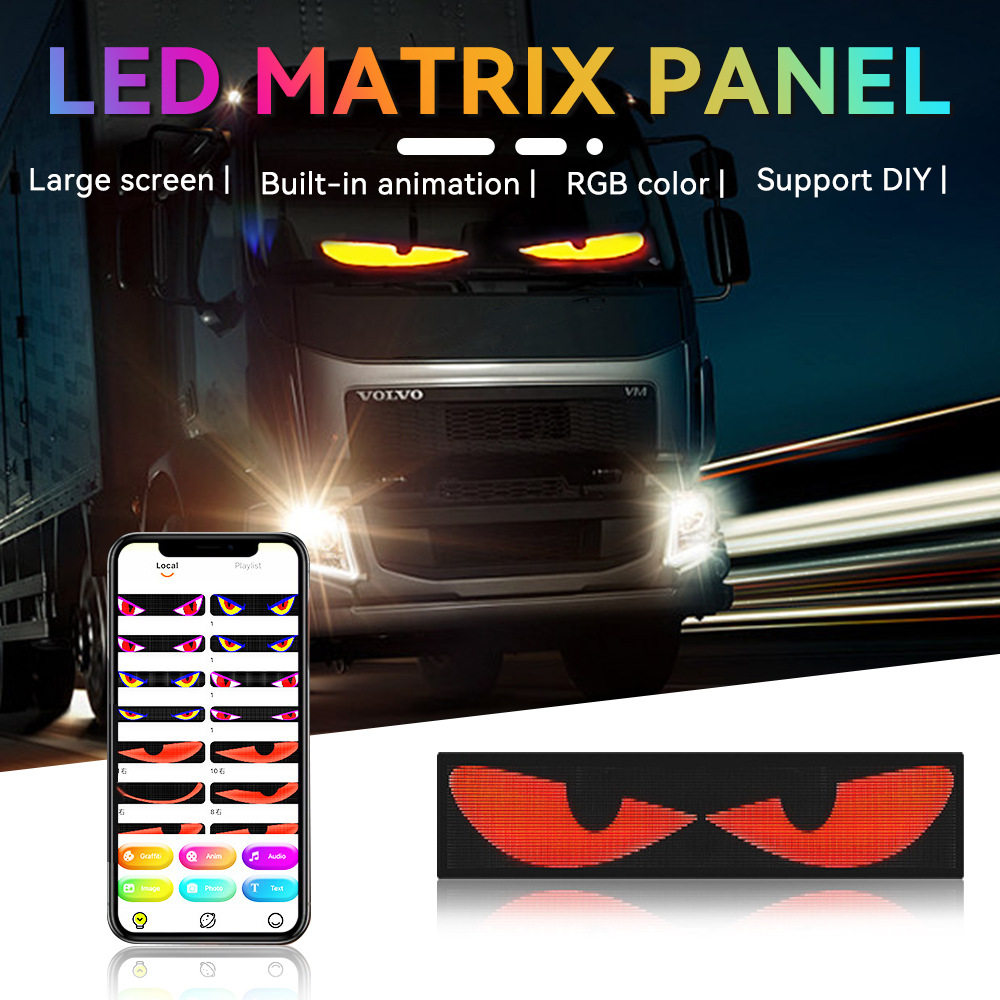 Чистая знаменитость Devil's Eye truck LED Светящийся динамический глаз led гибкая автомобильная наклейка на заднее стекло автомобиля LED гибкий экран Изображение 1