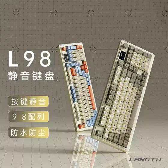 Langtu L98 Wireless Bluetooth Triple-Mode Keyboard RGB Backlit, Wired Quiet Membrane Keyboard for Laptop, Office, and Gaming