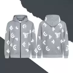 Original High Version Lujia New Classic Heavy Towel Full Embroidery Logo Zipper Hooded Sweatshirt Jacket Cardigan