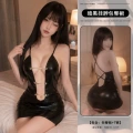 Dark halter neck hip skirt
