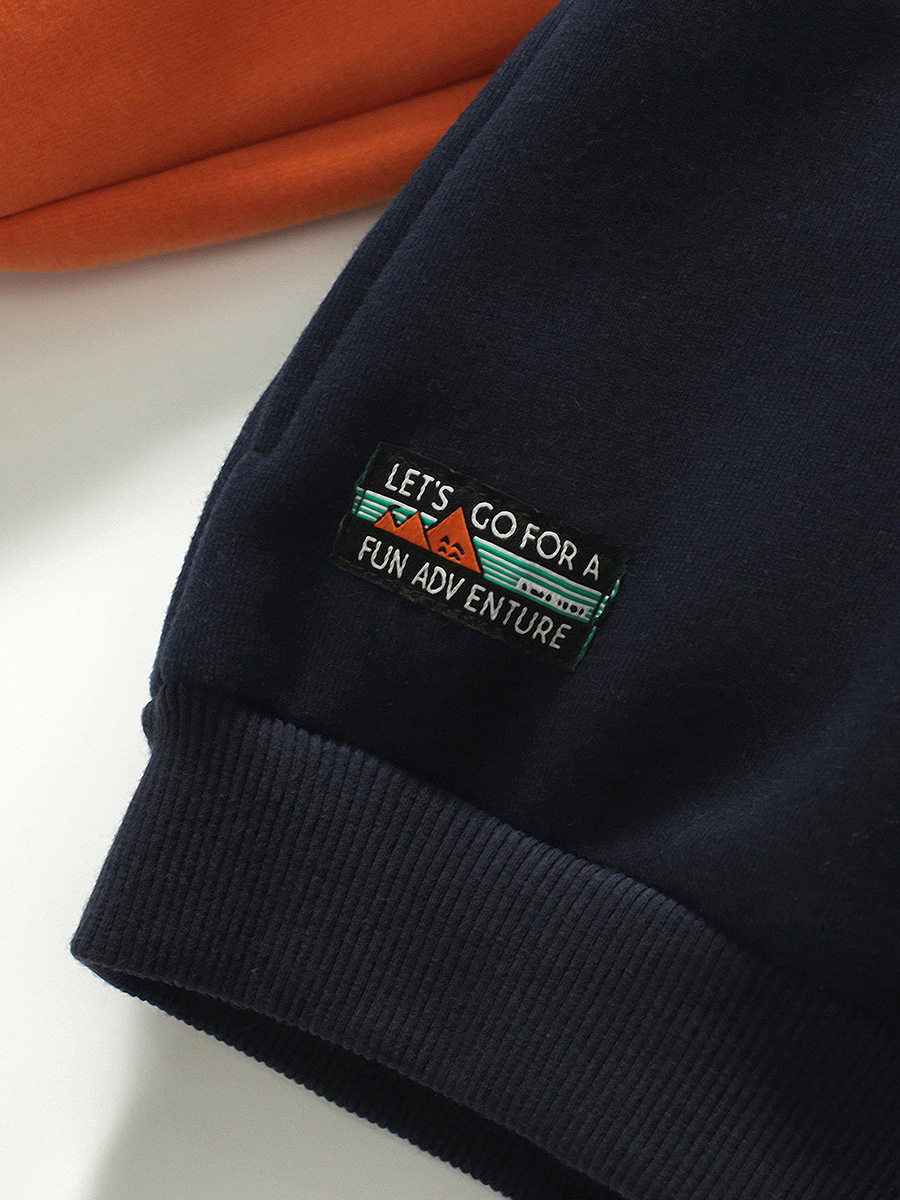 Kids' New Autumn & Winter Fleece-Lined Hoodie Set, Pullover Two-Piece Outfit