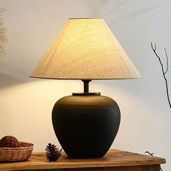 Japanese Style Silent Style Ceramic Table Lamp New Style Chinese Designer American Style Bedside Lamp for Hotel Living Room and Bedroom