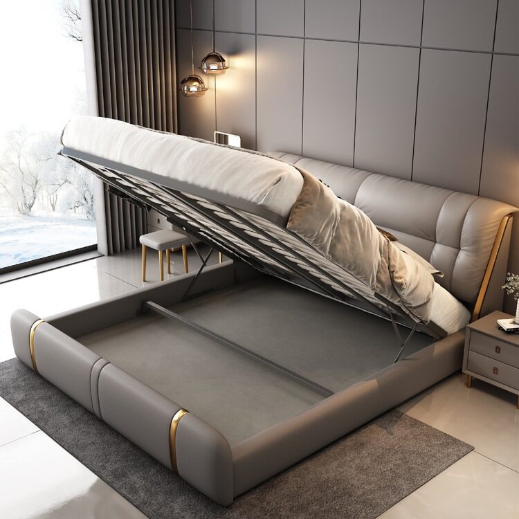 Modern Minimalist Luxury Master Bedroom King Bed 1.8m Wedding Bed Bedroom Bed Soft Double Bed