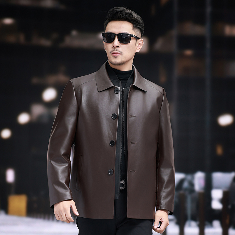 Áo Da Nam Chất Liệu Da Bò Hàng Mùa Xuân Thu Đông