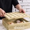 Solid Wood Light-Burned Egg Storage Box Two-Layer Porous Egg Tray Home Kitchen Wooden Egg Storage Box Display Stand