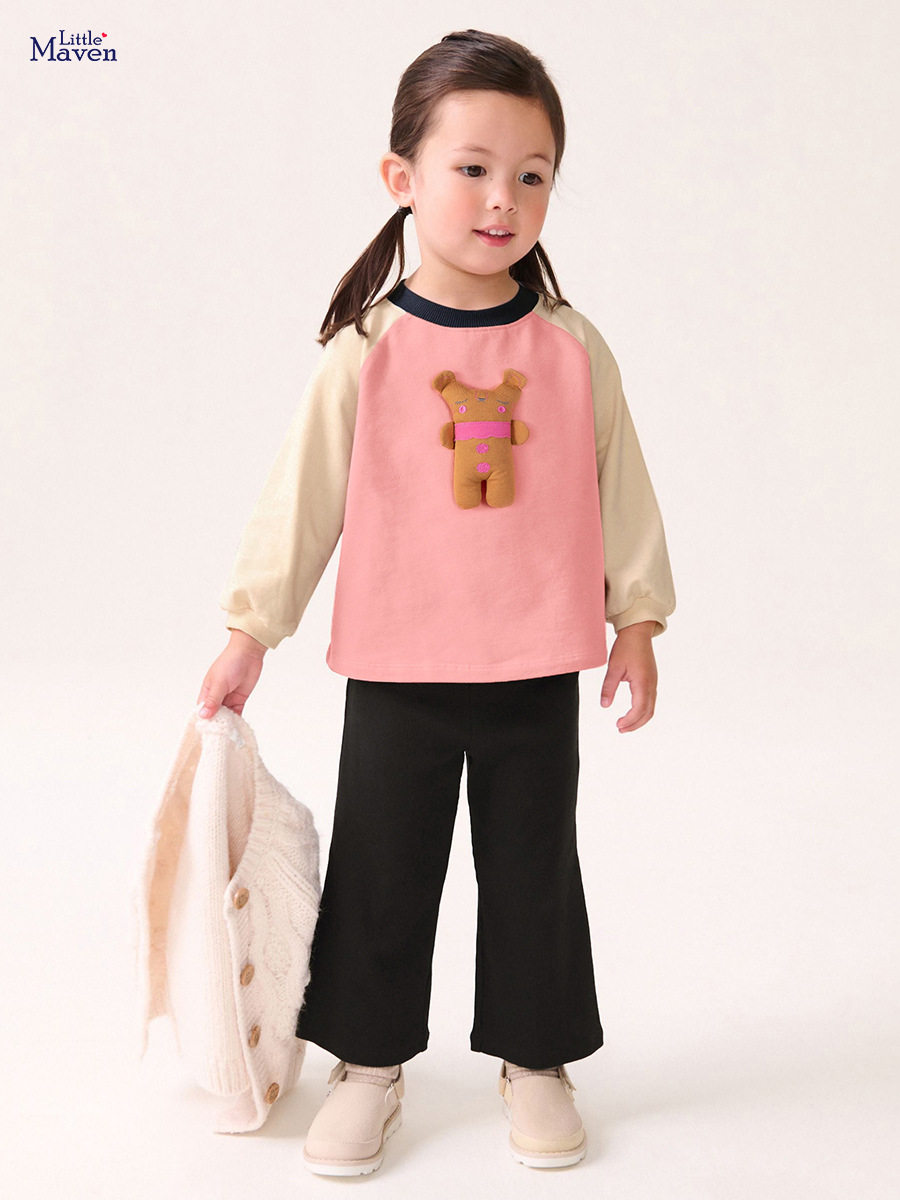 Style Girls' Set, Cartoon Cute Kids' Outfit, Autumn Baby Wear