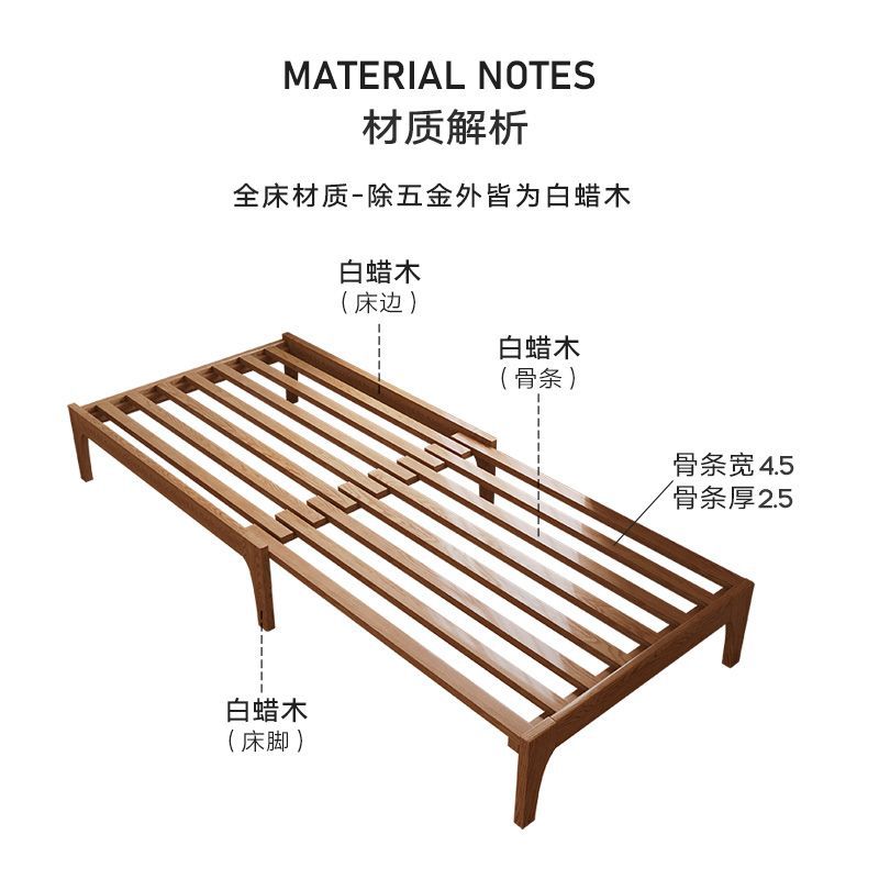 2@折叠床单人床90cm床架子无床头实木床可伸缩小户型沙发床一体两 - 图0