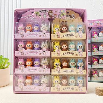 Cartoon Creative Rubber Pull Cloth Boxed Eraser Sanrio Removable Assembled Leather Student Stationery Prizes