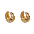 No. 41 18k gold diamond metal geometric earrings (thick real gold plating)