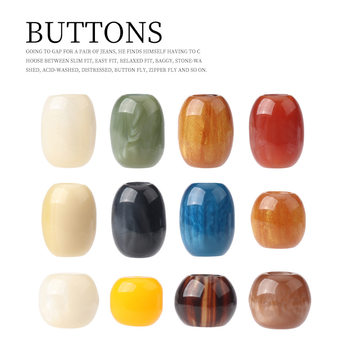 Resin Large Hole Round Beads Handmade DIY Material Gradient Buttons Clothing Pants Rope Skirts Shoes Shoelace Beads