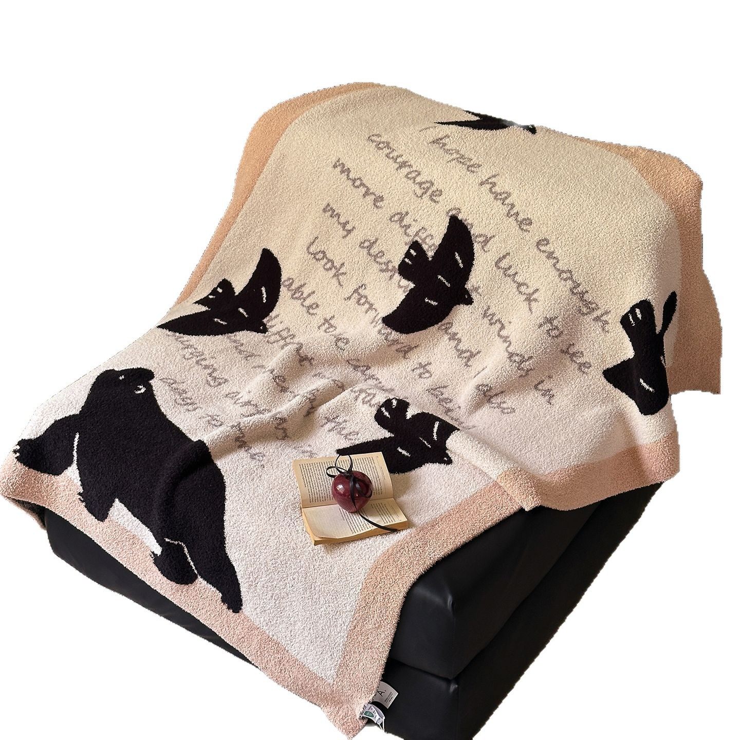 Class a Knitted Blanket Half Velvet Blanket Sofa Cover Blanket Leisure Office Nap Nap Blanket Decorative Warm Blanket