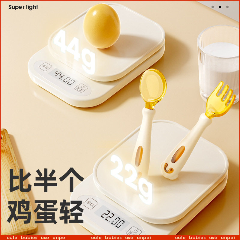 Baby spoon learning to eat training self-eating flexible over 1 year old learning to eat spoon baby food supplement children tableware