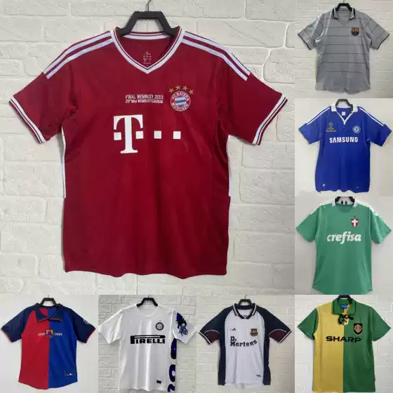 Retro Series Home and Away Jersey Wear Classic Nostalgic Retro Short-Sleeved Jersey Adult Football Uniform