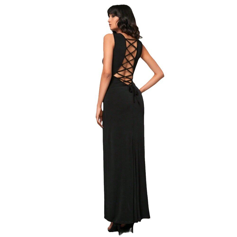 Womens Backless High Waisted Maxi Dress Elegant Design Spring Summer Fashion Comfortable Fabric Wholesale