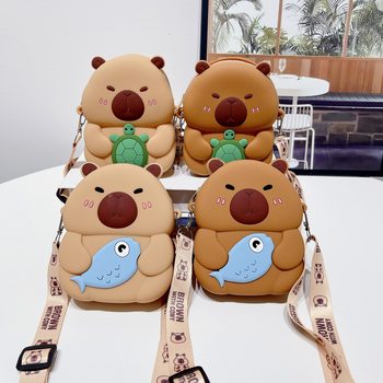 New Capibala Children's Soft Rubber Coin Purse Capybara Doll Decompression Doll Toy Internet Celebrity Cute Gift