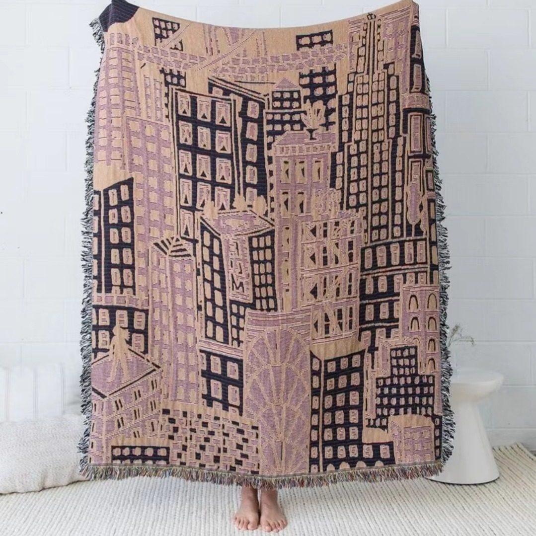 Floral Blanket INS Style Cross-border Home Leisure Blanket Tapestries Decorative Blanket American Country Sofa Blanket Camping Blanket