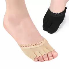 New lace lace five-finger socks summer thin shallow mouth invisible sole pad high heel shoes wear-resistant half socks