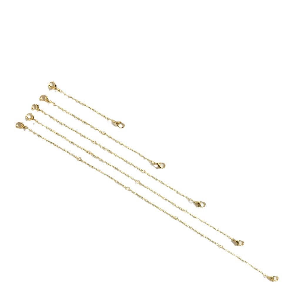Alloy lobster clasp chain DIY necklace chain extension chain 5 sets of bracelet accessories adjustable long tail chain
