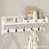 White Storage Rack Entrance Wall Storage Rack with Hook Decorative Rack Key Storage Coat Rack Solid Wood Finishing Rack