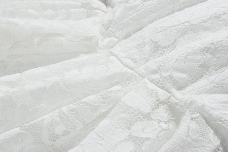 Đầm suông nữ midi cổ tròn tay ngắn, chất liệu polyester mềm mại — Trắng chi tiết 9