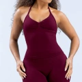 Winter plum color v-neck vest