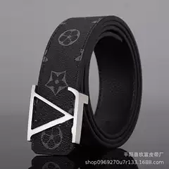 High-End Coffee Pattern V Men's Trendy and Stylish Business Casual Belt Stainless Steel Versatile Men's Belt Wholesale
