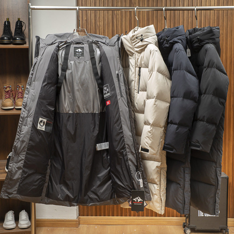 800 Fluffy! 90% Gray Goose down Ultra-Thick Long Outdoor Tex Three-Proof Waterproof Windproof and Cold down Jacket Couple Coat