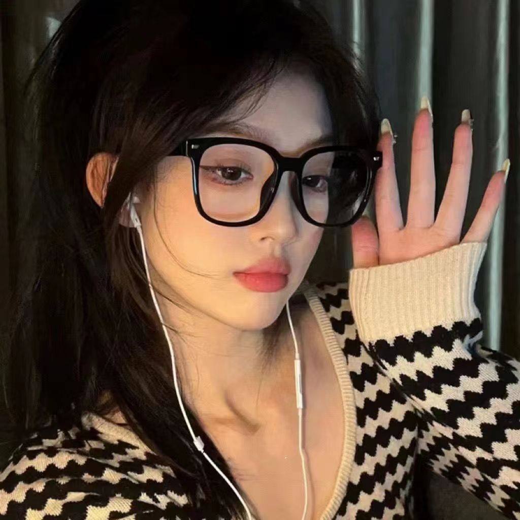 Dropshipping Wholesale and Retail Square Black Glasses Frame Men's Slimming Look Popular Glasses Women's Makeup Artifact Whitening Js95