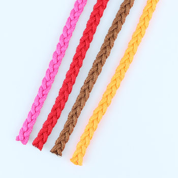 7mm three-strand braid rope handbag carrying rope 9mm thick flat wide polyester rope luggage handle decorative clothing rope