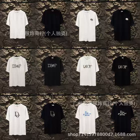 Authentic Dio 2026 New Classic Logo Embroidery Casual Loose Pullover Short-Sleeve T-Shirt Export in Stock