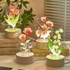 Never wither rose tulip orchid UV color printing 3D night light charging touch USB table lamp