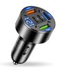 The new digital display car charger 4usb 66W fast charge PD mobile phone charging head a drag four with halo car charger