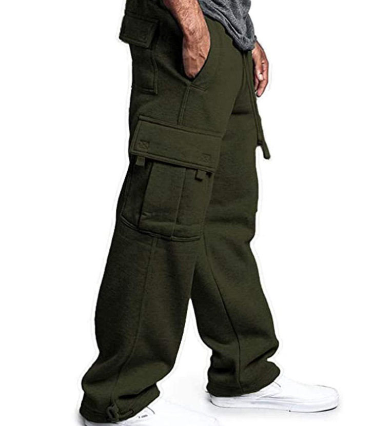 跨境外贸欧美休闲裤2024新款男式多口袋设计感小众宽松工装长裤子