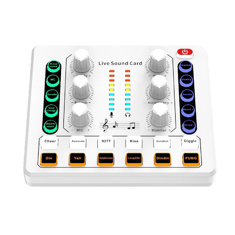 M8 Sound Card for Live Streaming, Complete Set with Various Musical Instruments Available, 48V Microphone, Compatible with Computers and Mobile Phones