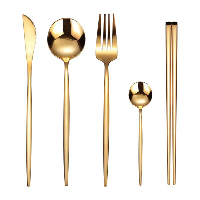 304 Stainless Steel Knife, Fork and Spoon Hotel Restaurant Steak Knife, Fork and Spoon Creative Portuguese Tableware suit Dessert Fork Spoon