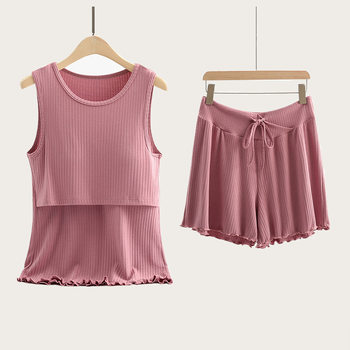 Maternity Clothing Set Plus Size Market Sleeveless T-Shirt Suit Going Out Spring and Summer Tops Loose Shorts Suit Summer