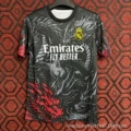 24-25 black and red real madrid dragon pattern
