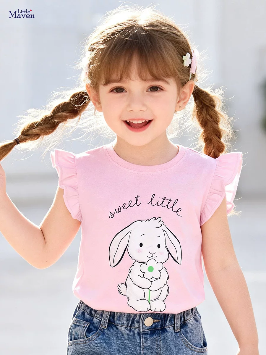 Summer Short-Sleeve T-Shirt, Cartoon Cute Rabbit Kids' Top, Style Baby Tee