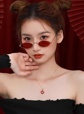 女四叶草小象吊坠锁骨链款可爱萌宠四叶草小象项链