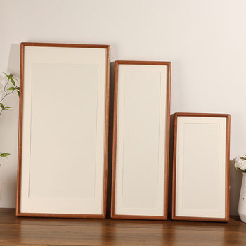 Solid Wood Mortise and Tenon Calligraphy Photo Frame Table High-End Wall Hanging Picture Frame Empty Frame Framed Calligraphy Chinese Painting Long Frame