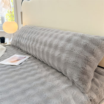 2025 New Model A-Grade Rabbit Fur Plush Double Pillowcase Milk Velvet Extended Pillowcase Snowflake Velvet Pillowcase