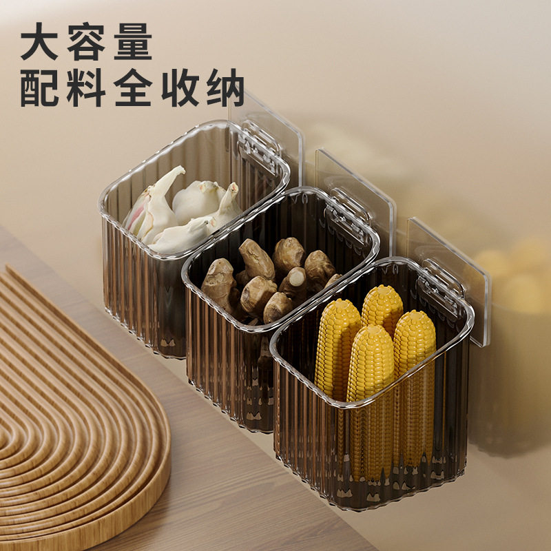 Onion, ginger and garlic storage basket kitchen garlic head wall hanging storage basket ginger and garlic storage rack wall hanging storage box