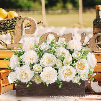 Wooden Succulent Storage Box Wooden Flower Pot Rectangular Dried Flower Storage Wooden Box Ornaments Desktop Decorative Flower Pot