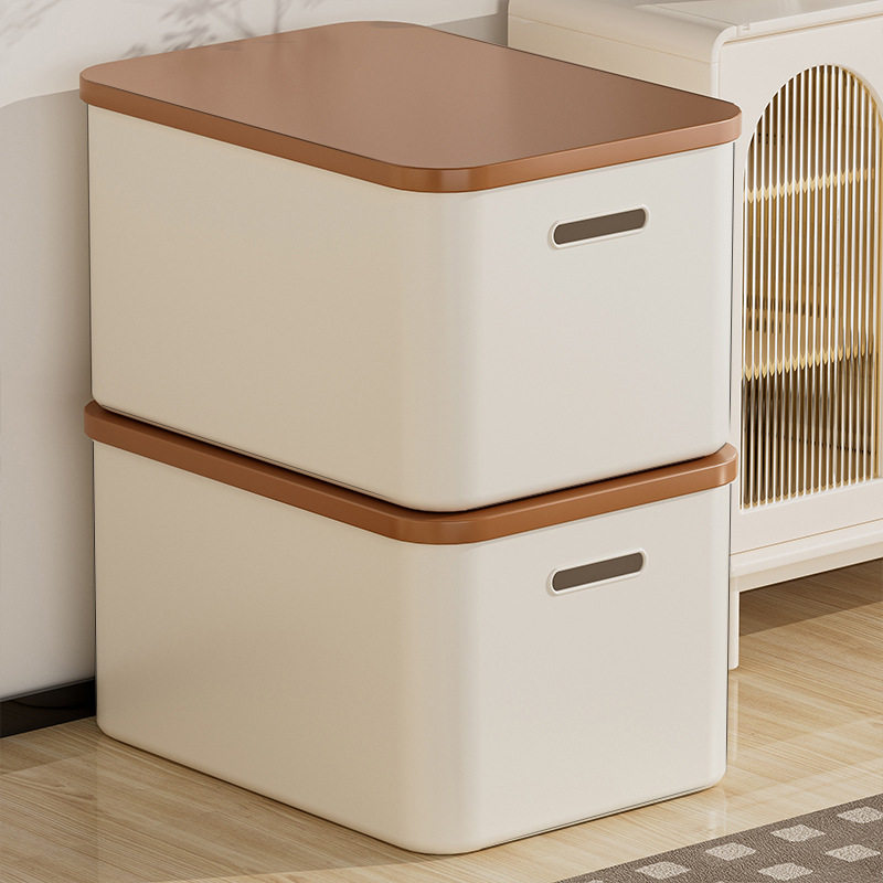 Storage Box, Large-Capacity Desktop Organizer, Snack and Toy Storage Box with Lid, Clothes Storage Box, Kitchen Storage Basket