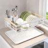 Kitchen Countertop White Single-Layer Plate Rack Drain Bowl Rack Multi-Functional Tableware Storage Rack Bowl Rack Storage Rack