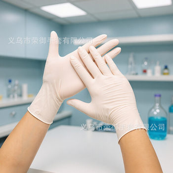 9inch Latex Gloves High Elastic Non-Slip Waterproof Oil-Proof Lab Food Grade Powder-Free Disposable Latex Gloves